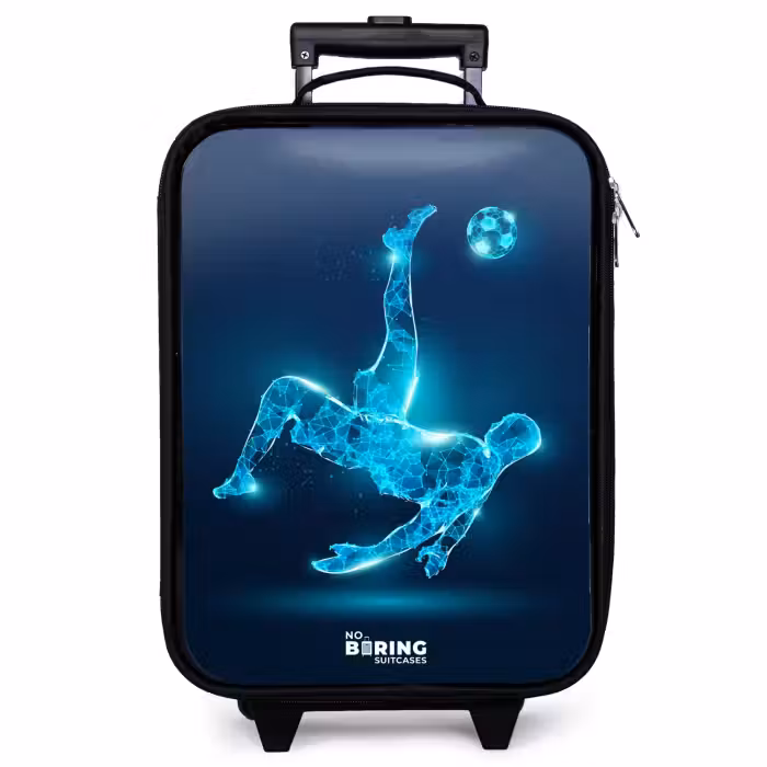 Children's suitcase - Omake in blue neon soccer
